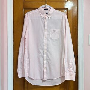 Gant The Broadcloth Banker Pink Striped Button Down Men’s Large 16.5 41/42
